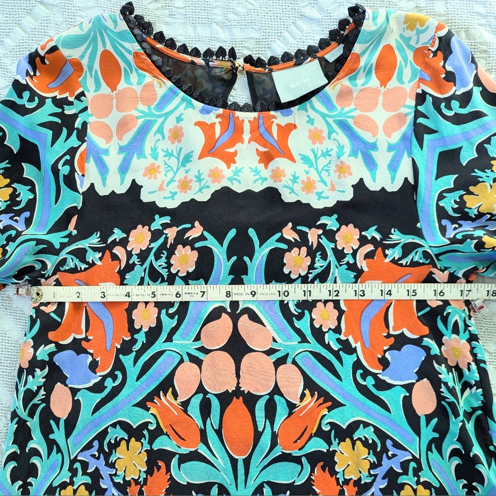 Anthropologie Maeve Silk Floral Folkart Kimono Top - Picture 5 of 9